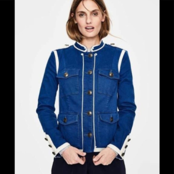 Boden Jackets & Blazers - Boden Blue Rosannah Military Jacket T0091 Size 8R